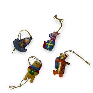 Winnie the Pooh ornaments Christmas charms dangles Eyore tiger piglet presents